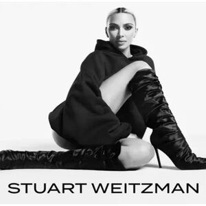 $995 Stuart Weitzman Strt Ruched 100 Satin Knee-High Boot size 10